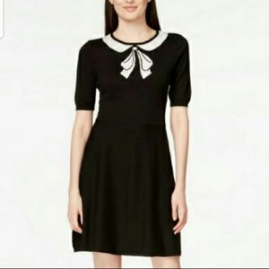 CeCe Black White Sweater Dress Small